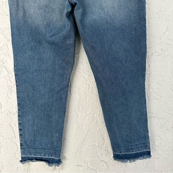 ABERCROMBIE Annie High Rise Girlfriend Distressed Jeans Womens 29 Frayed Hem - Picture 6 of 11